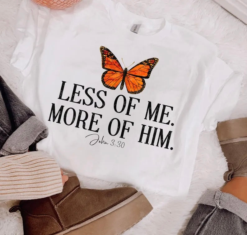 less of me more of him black font 98599 DTF transfer
