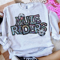 Mule riders rhinestone soccer (CITY) 77129 DTF transfer