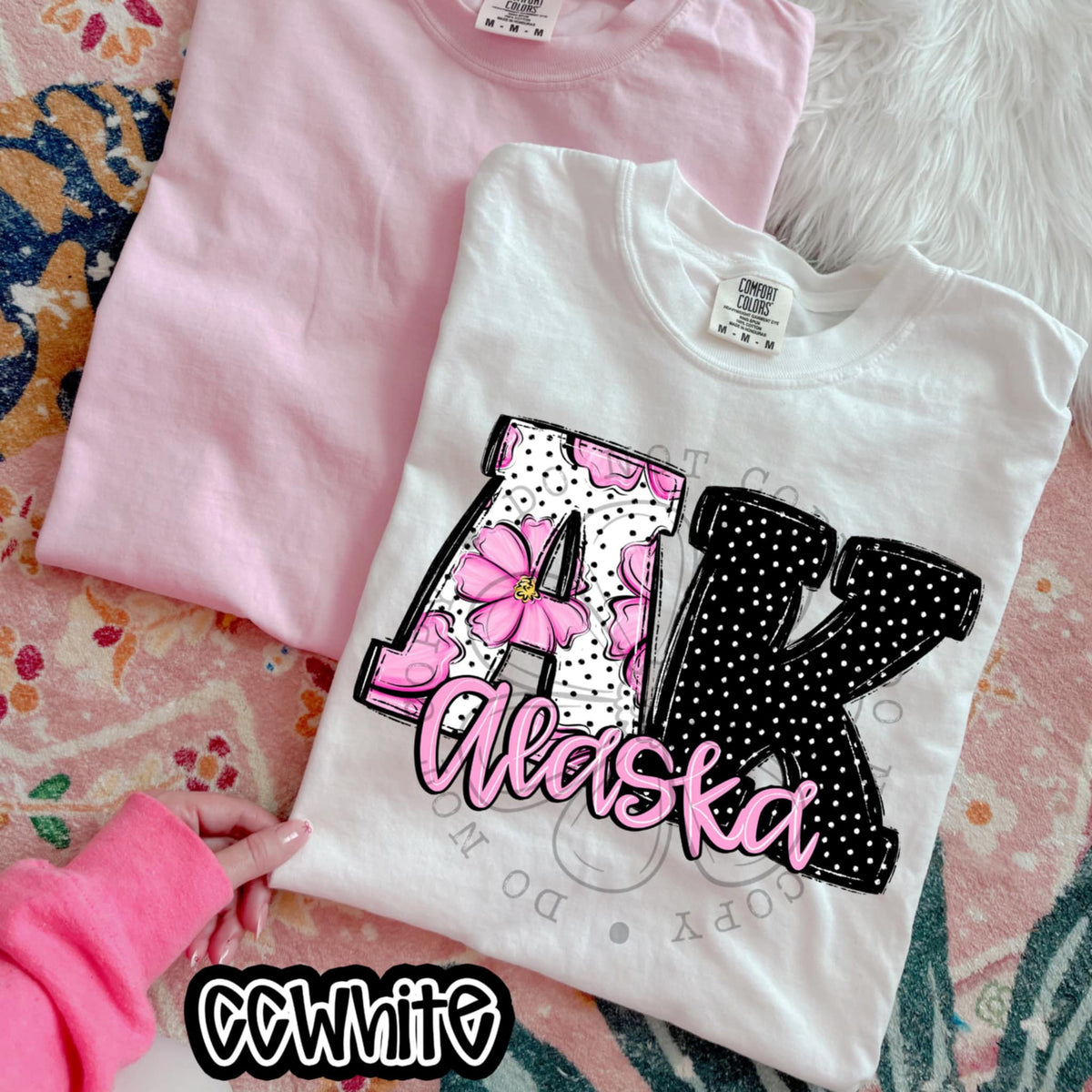 AK Alaska pink flowers (SWD) 94519 DTF transfer