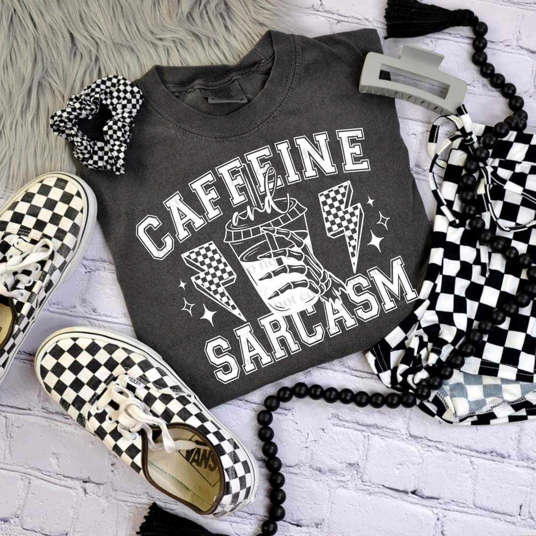 Caffeine and sarcasm WHITE (CSC) 58628 DTF transfer