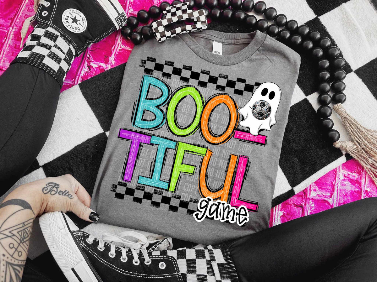 Boo-tiful game ghost with soccer ball (caplinger) 52784 DTF transfer