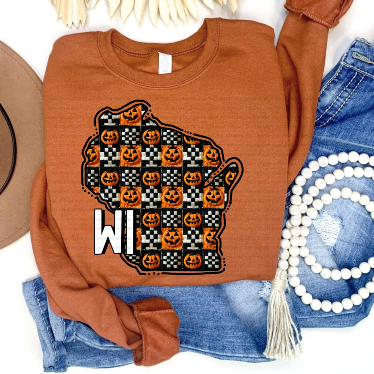 Wisconsin pumpkin checker REVEL DTF transfer