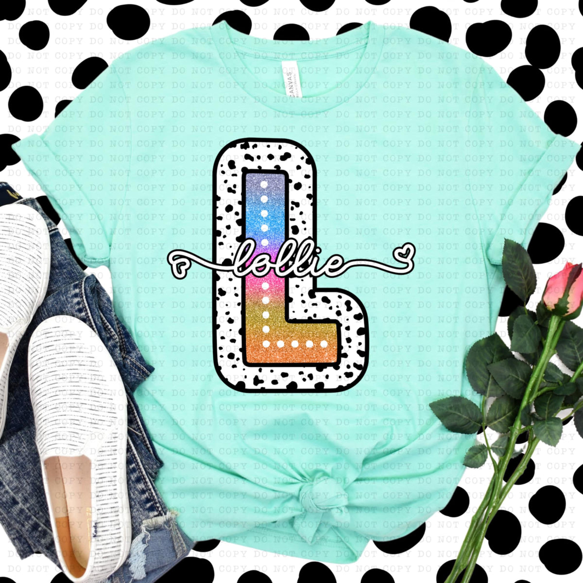 L lollie tie dye dottie (ECHT) 94306 DTF transfer