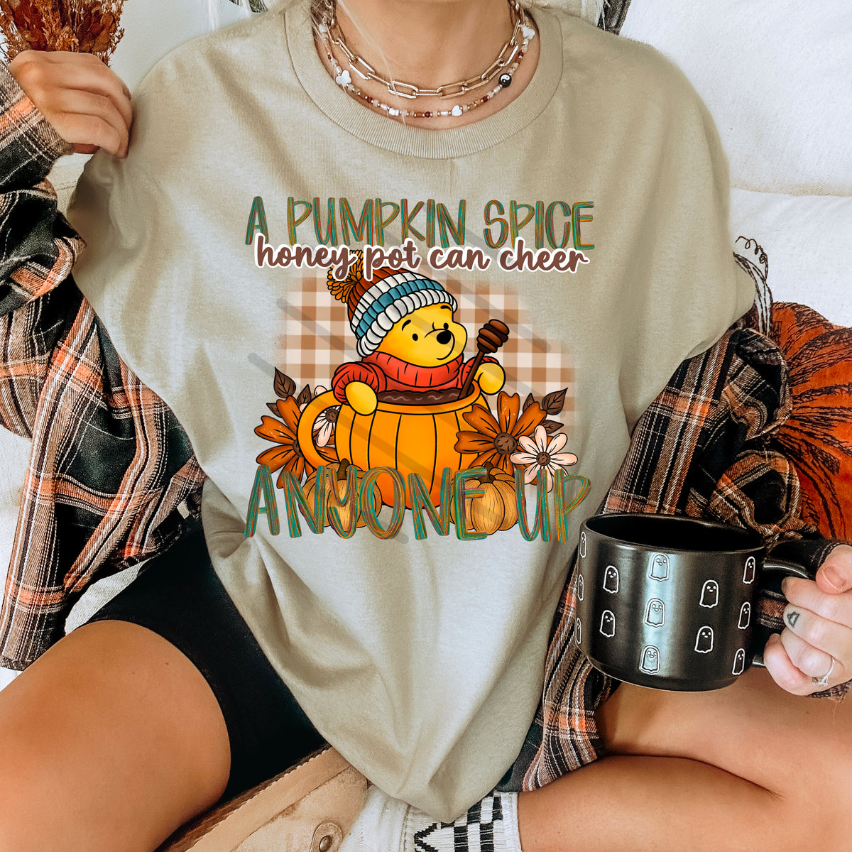 Pumpkin Spice Honey Pot Bear 114031 DTF transfer