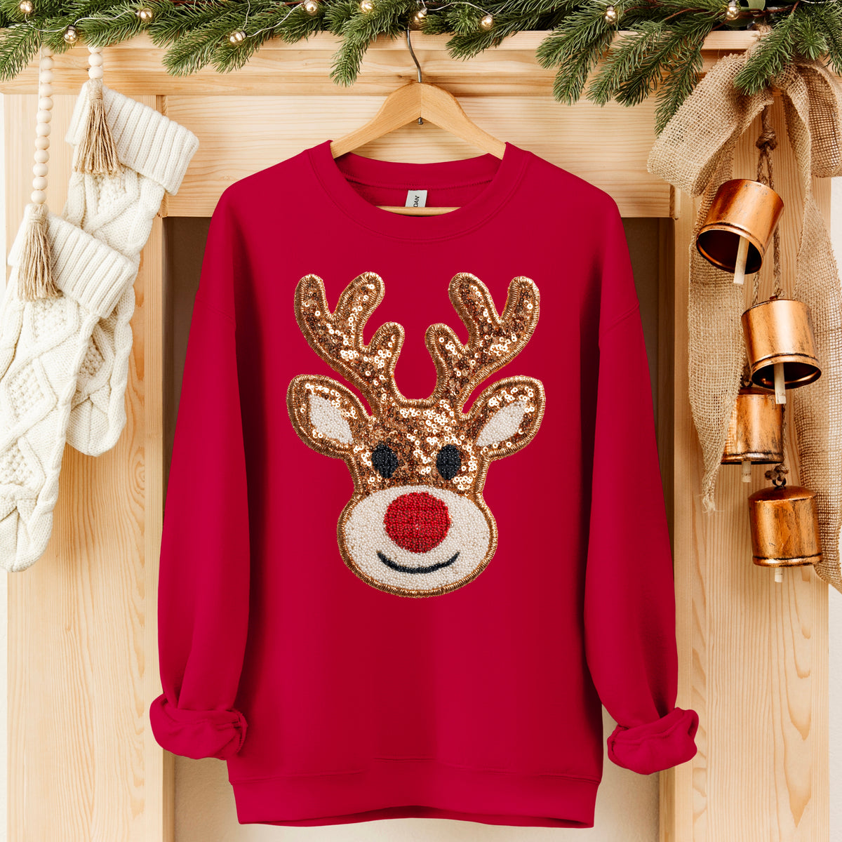 Faux Sequin Reindeer 113346 DTF transfern
