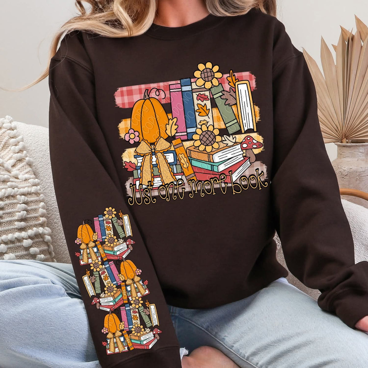 Just one more book fall SLEEVE ONLY (DWS) DTF Transfer