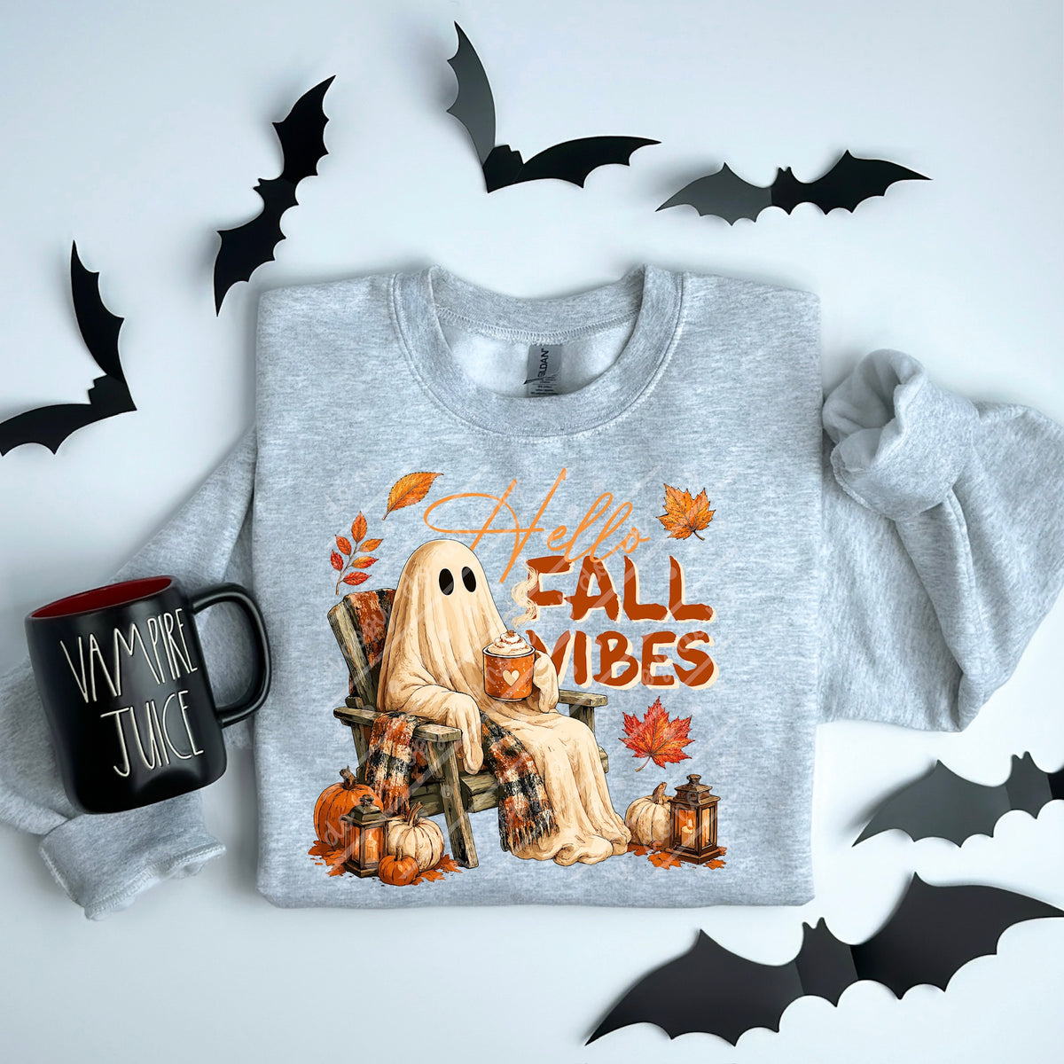 Hello fall vibes ghost chair Sunday Special DTF transfer (Copy)