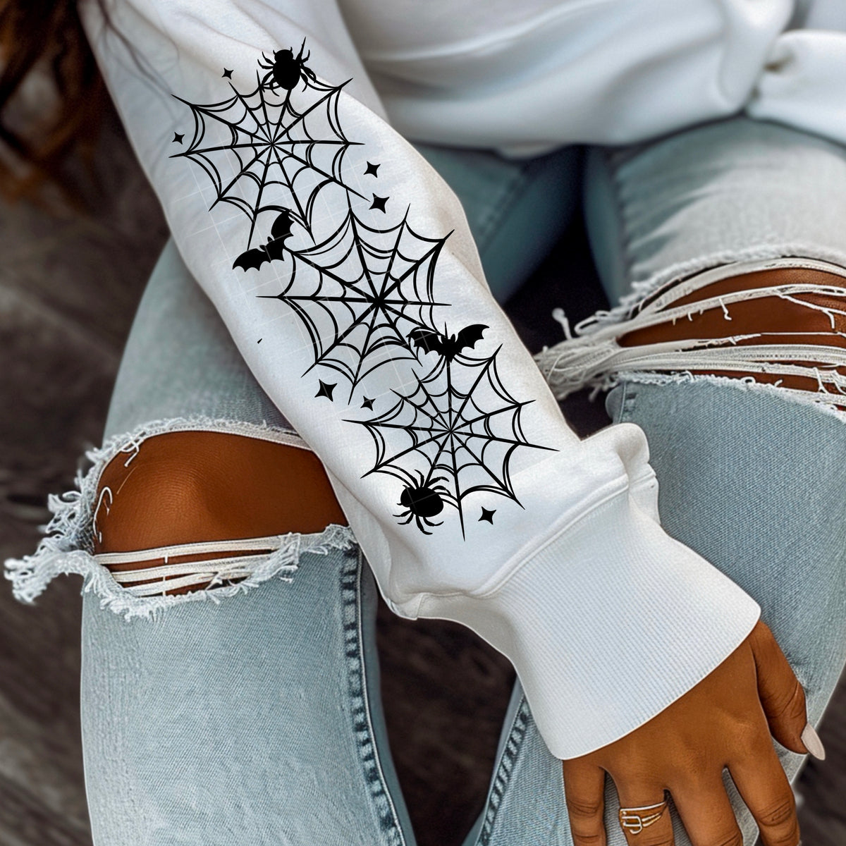 Spooky Season Web (sleeve) BLACK CSC DTF transfer