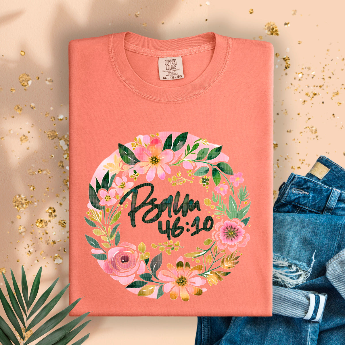 Psalm 46:10 floral circle 94991 DTF transfer