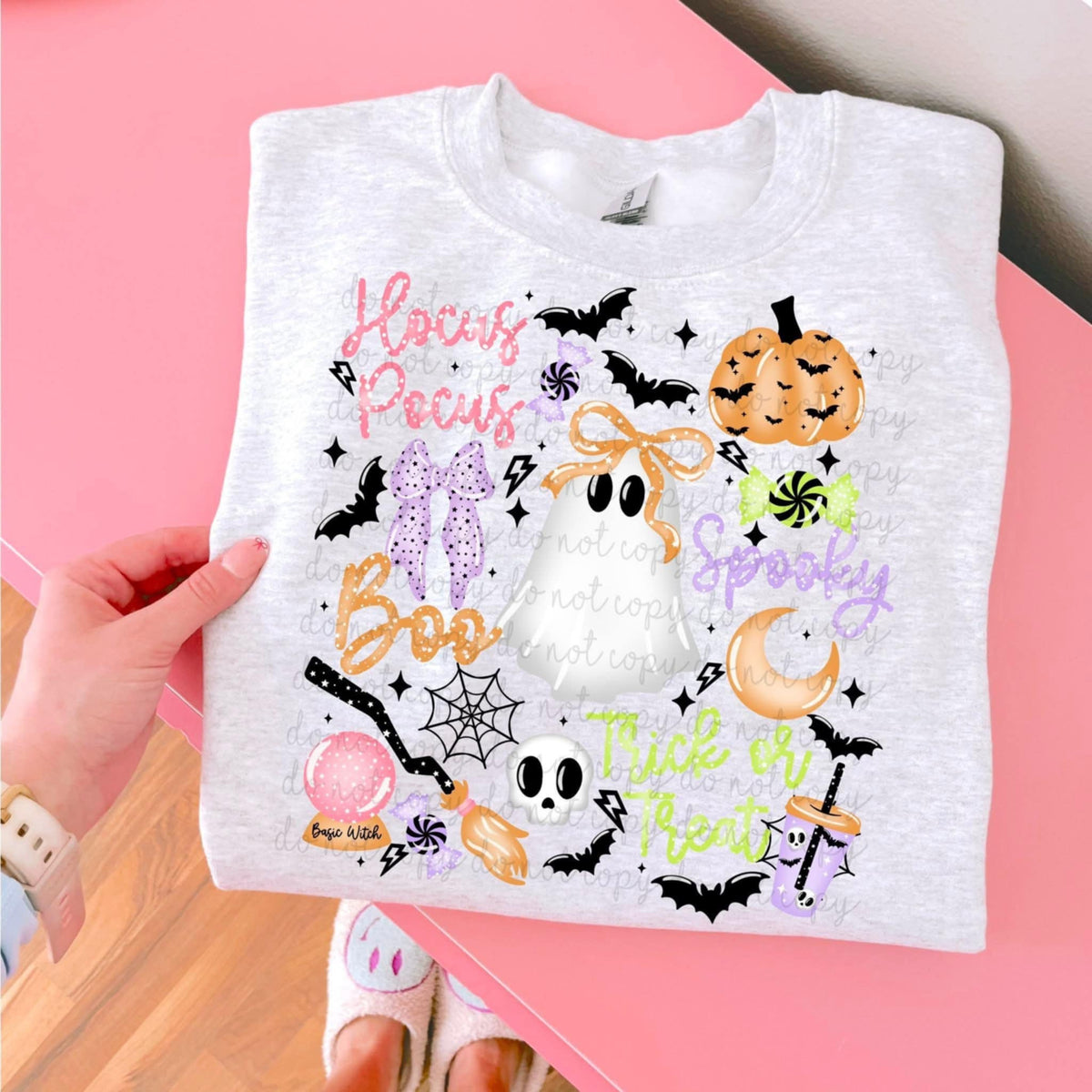 Spooky Quotes Collage pink orange purple green (MMD) DTF transfer