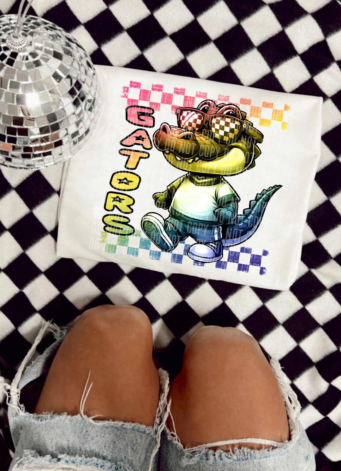 Rainbow Mascot Cartoon Gator’s 30716 DTF transfers