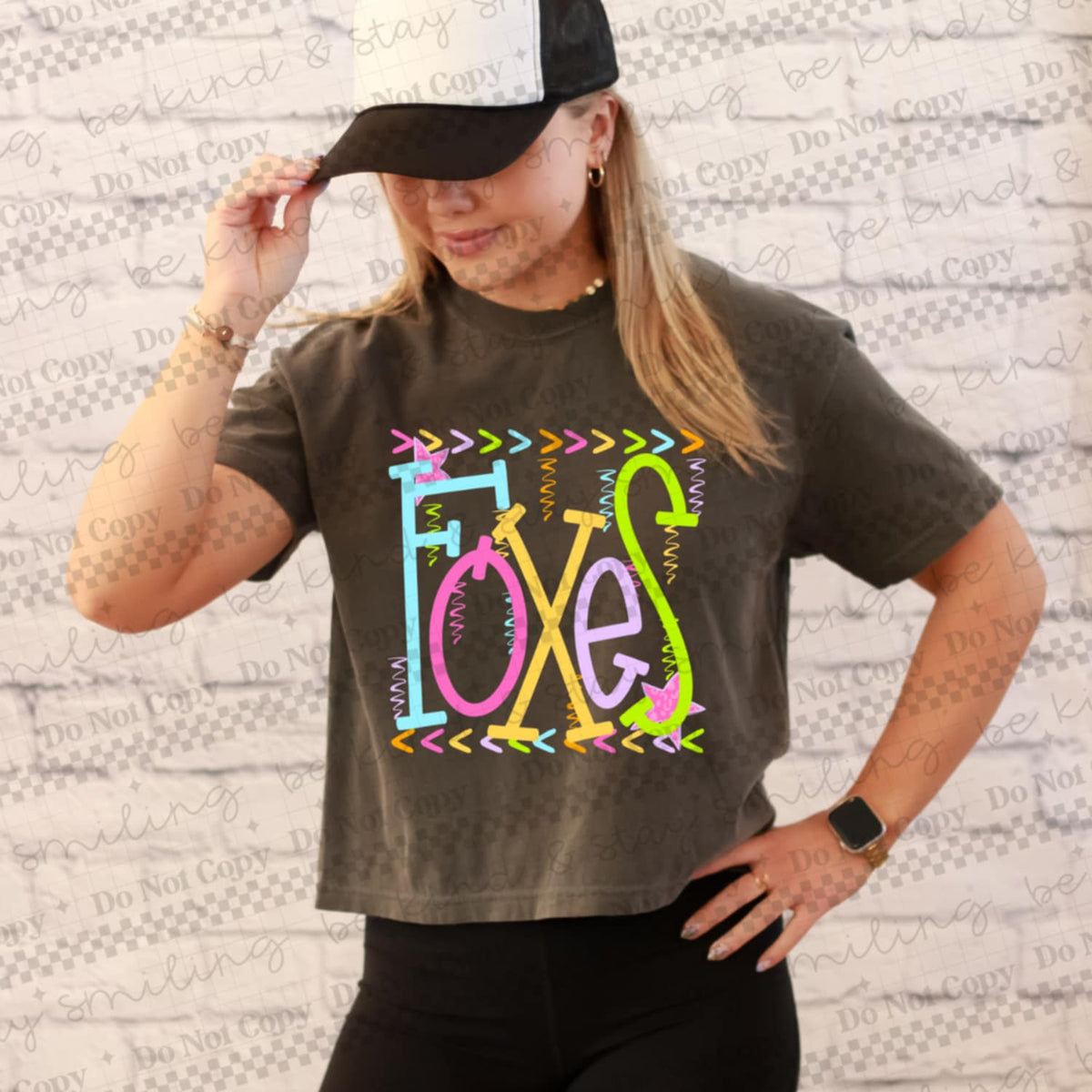 Foxes rainbow arrows mascot CMLD DTF transfer