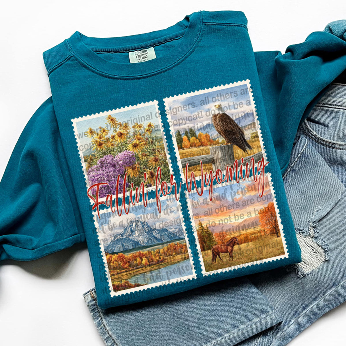 Falling For Wyoming Fall Stamps (TTD) DTF transfer
