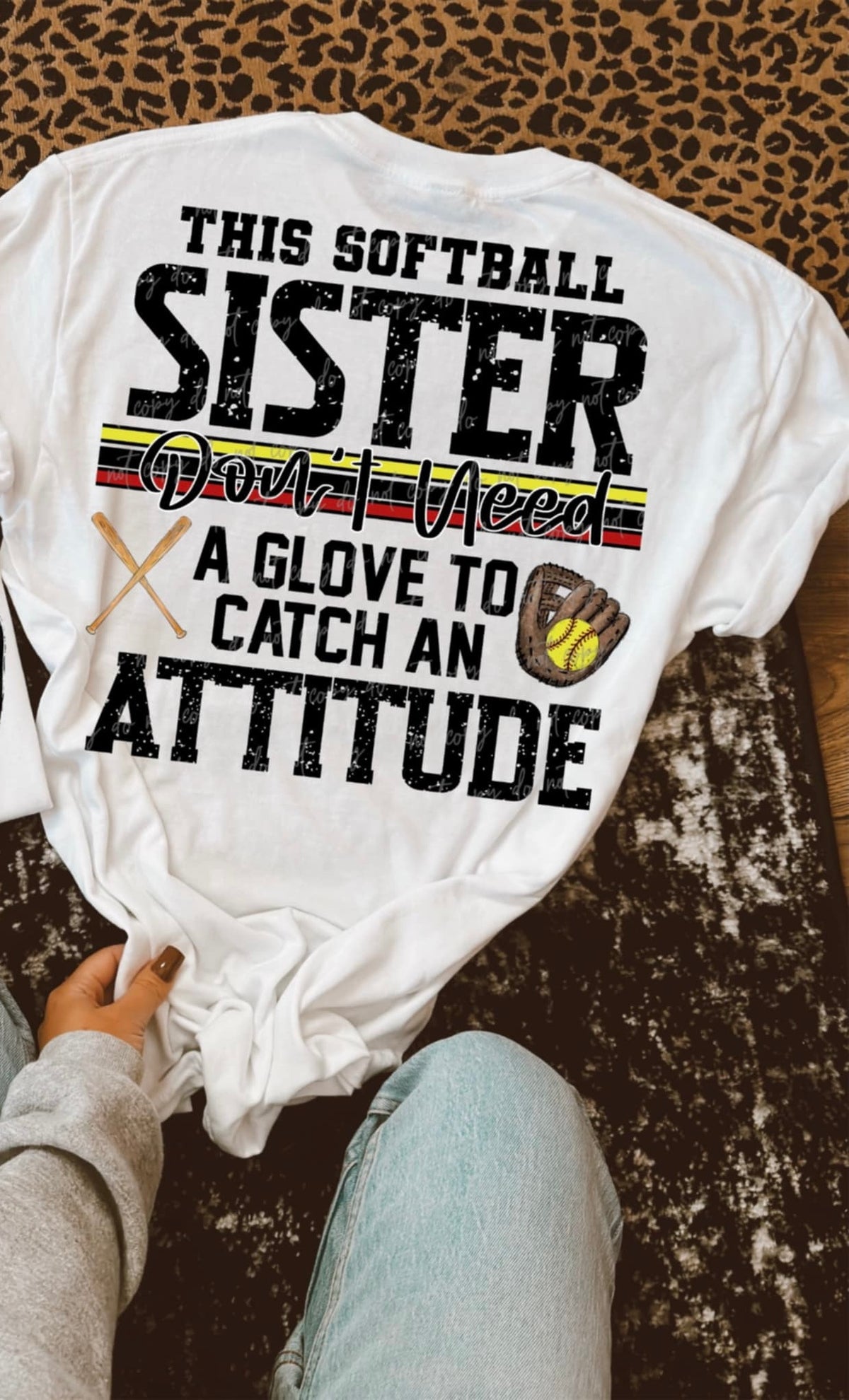 This softball sister don’t need a glove to catch an attitude (VIRGO) 91073 DTF transfer