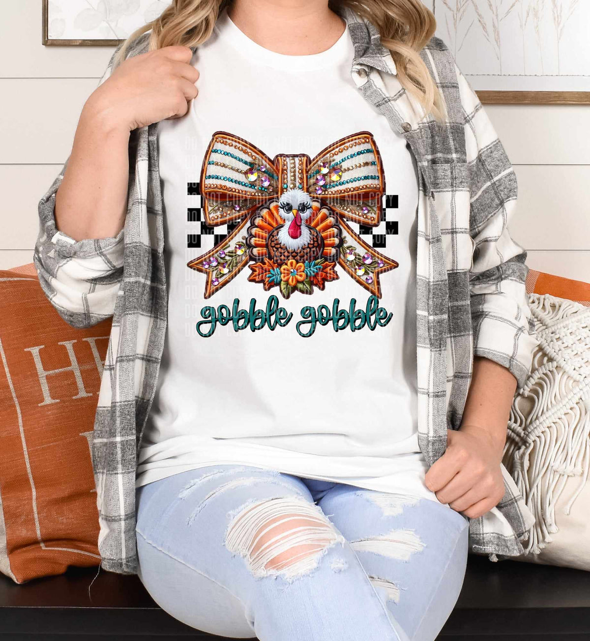 Gobble gobble bow (caplinger) 62779 DTF transfer