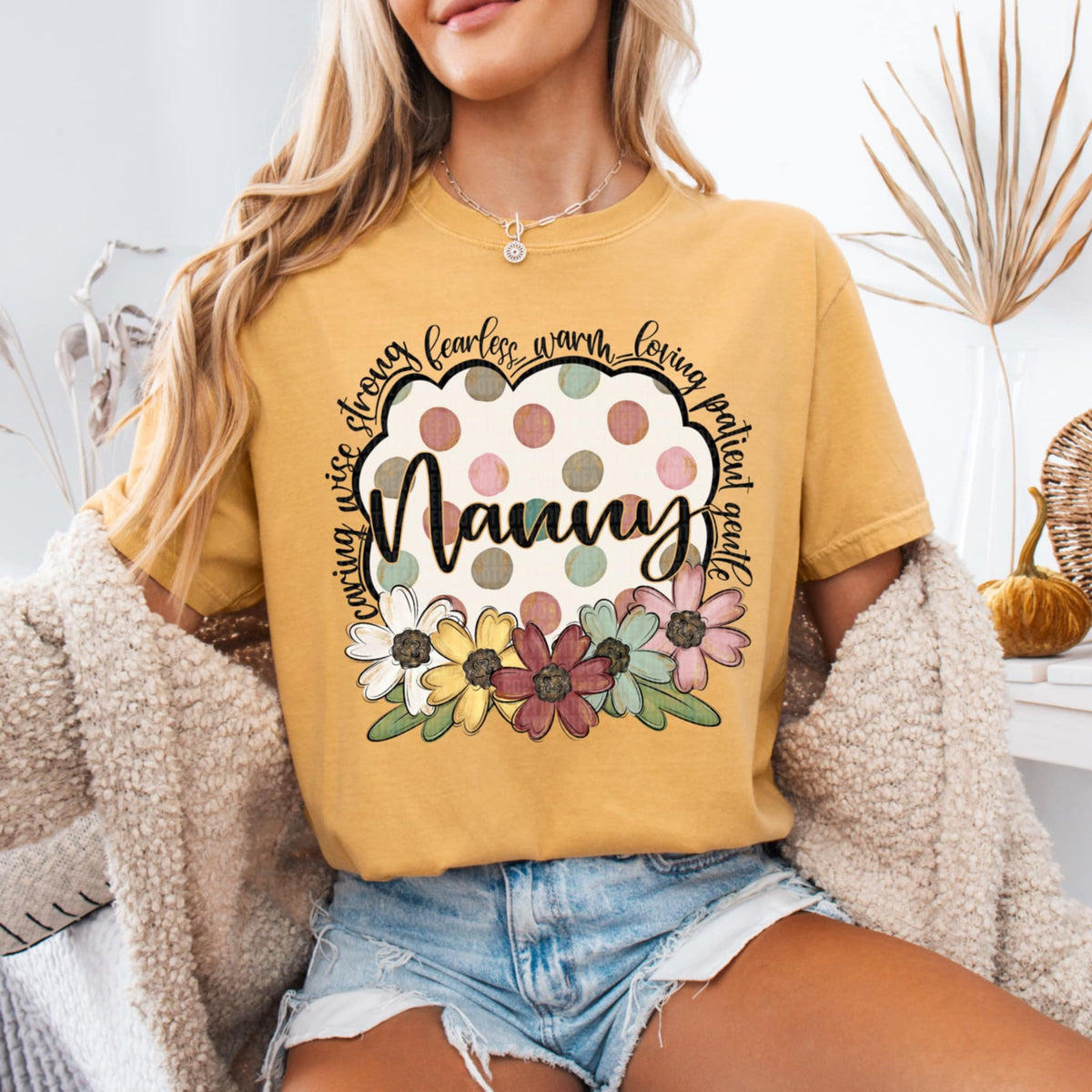 Nanny polka dot background 92266 DTF transfer