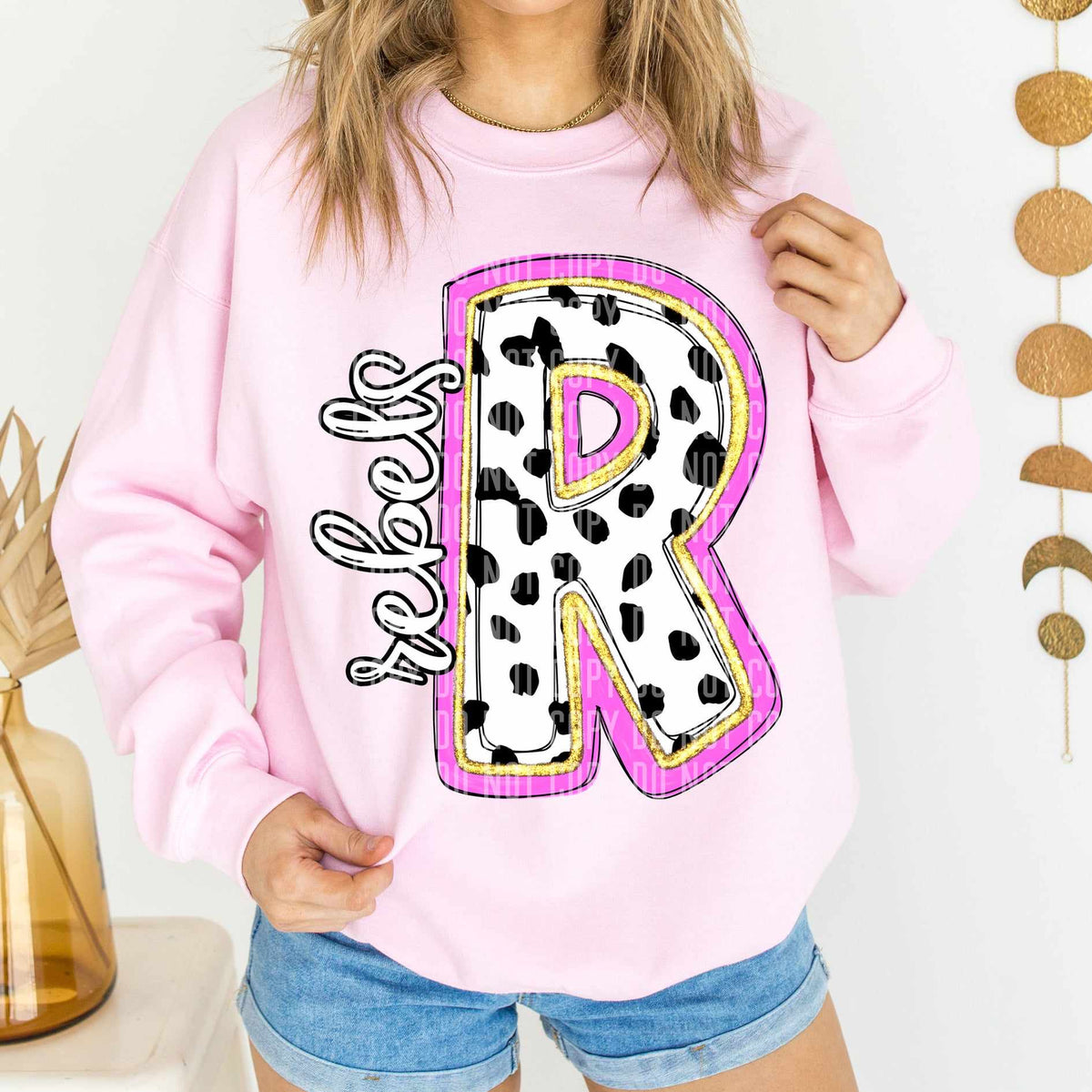 Rebels Polka Font Mascot Caplinger 56223 DTF transfer