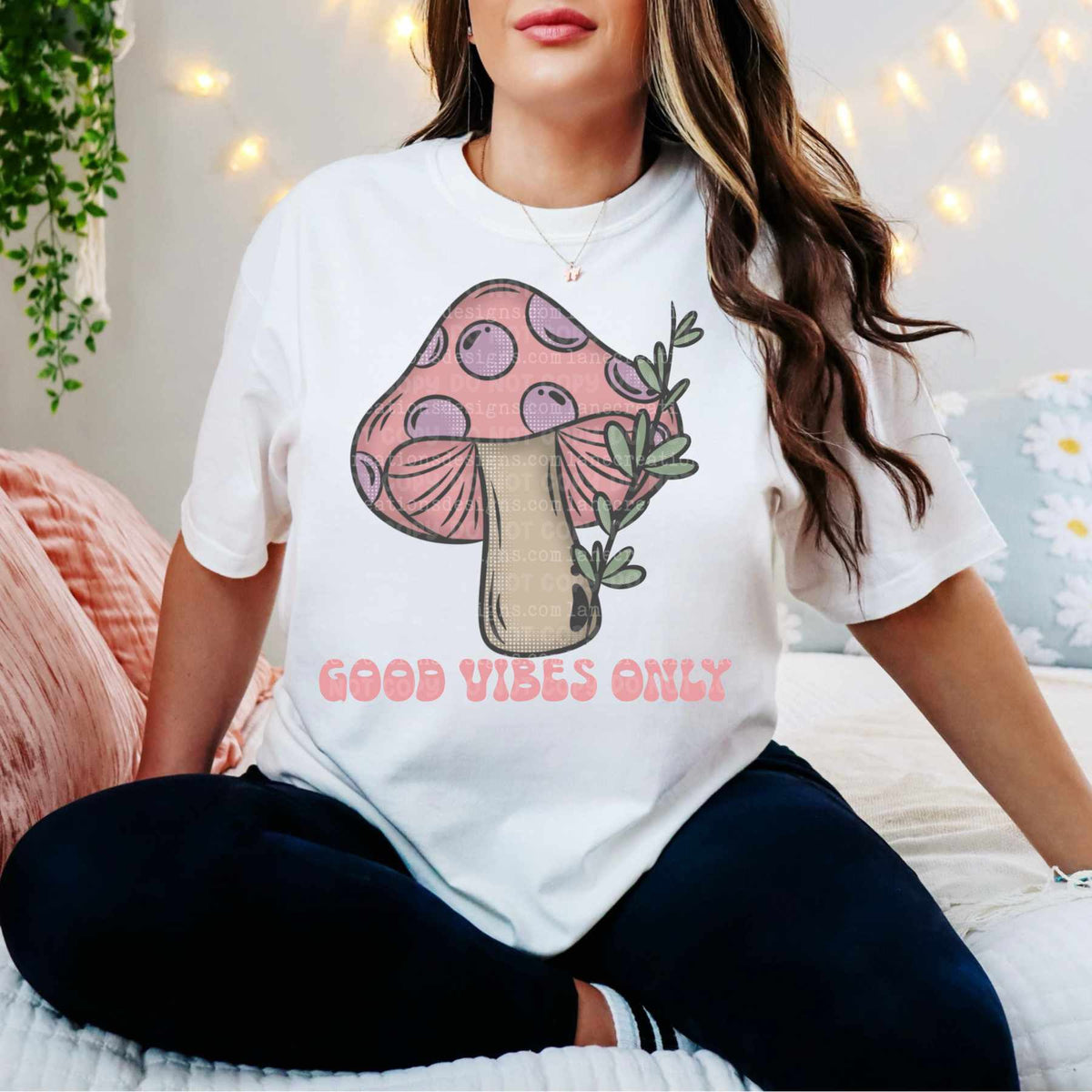 Good vibes only mushroom (LANE) 84207 DTF transfer
