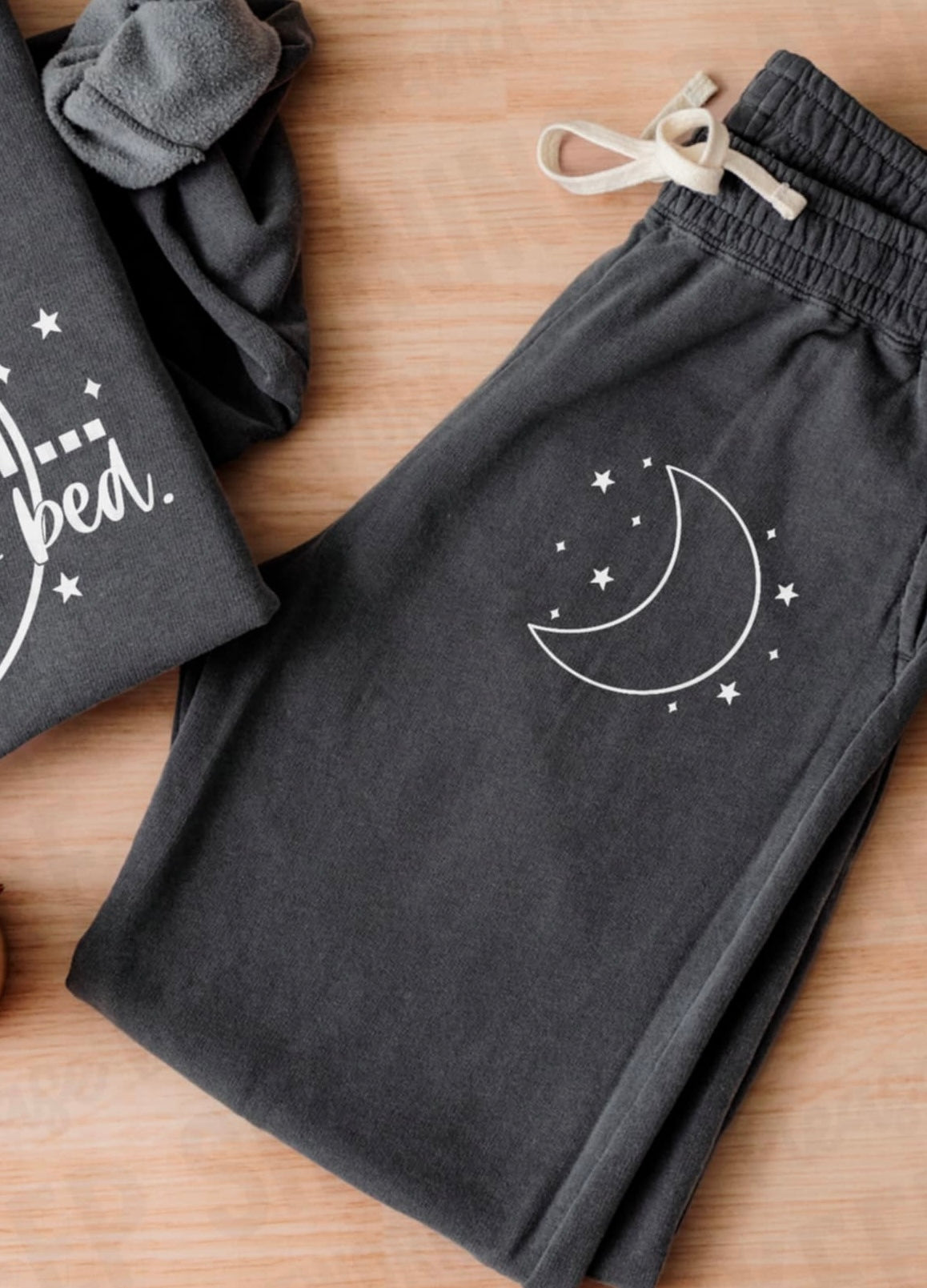 Mentally still in bed with moon pocket WHITE DTF transfer