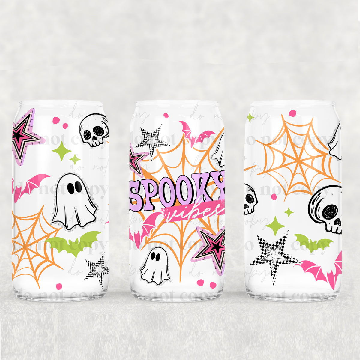 Spooky vibes with heart web (CSC) UV DTF WRAP