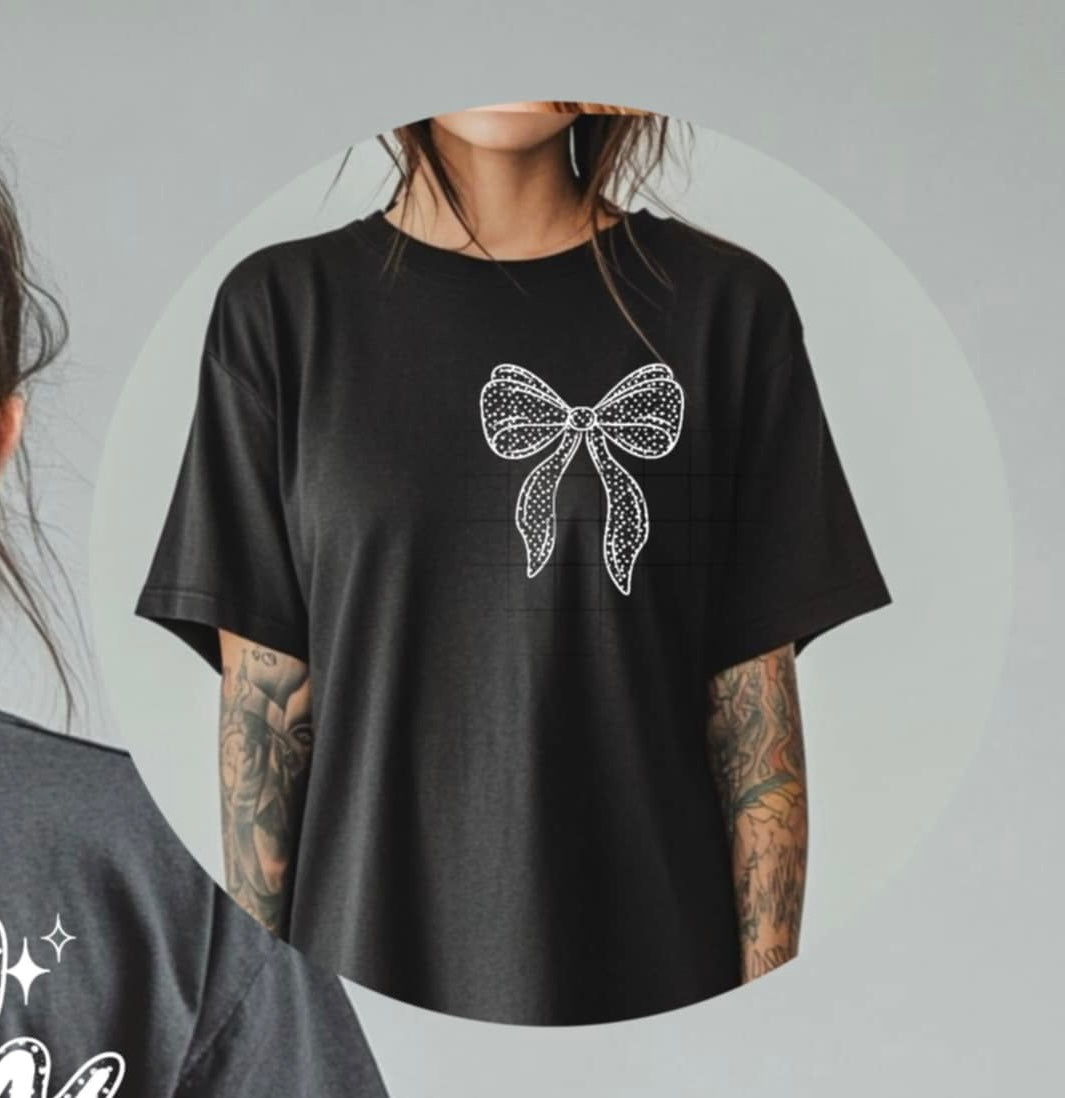 White dotted bow (CSC) 84872 DTF transfer