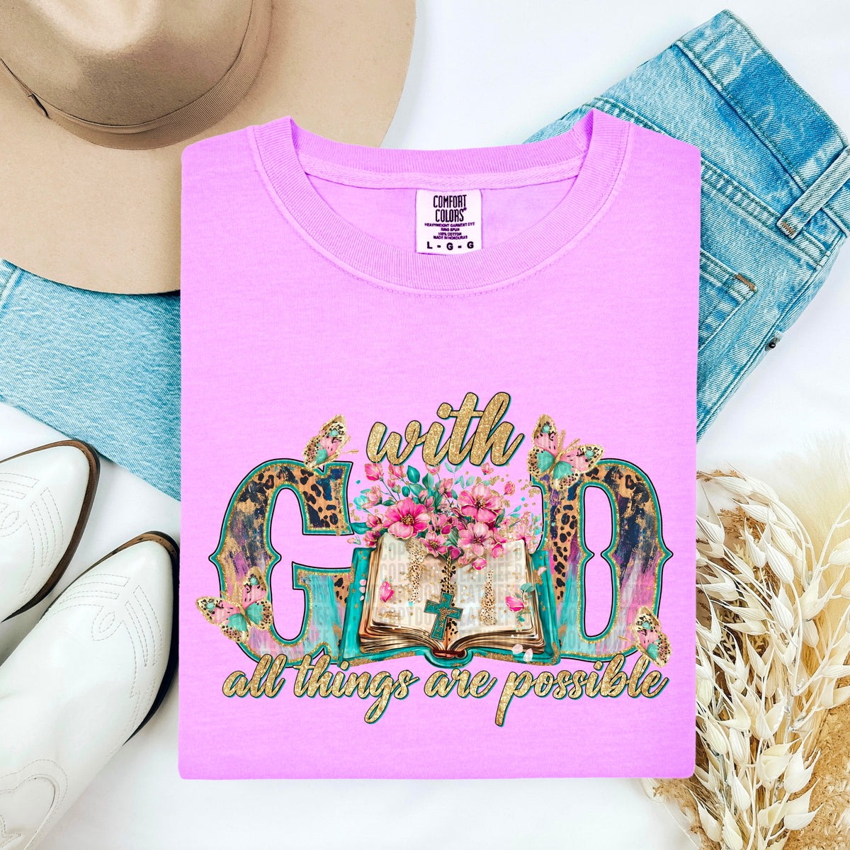 With god all things are possible 100068 DTF transfer