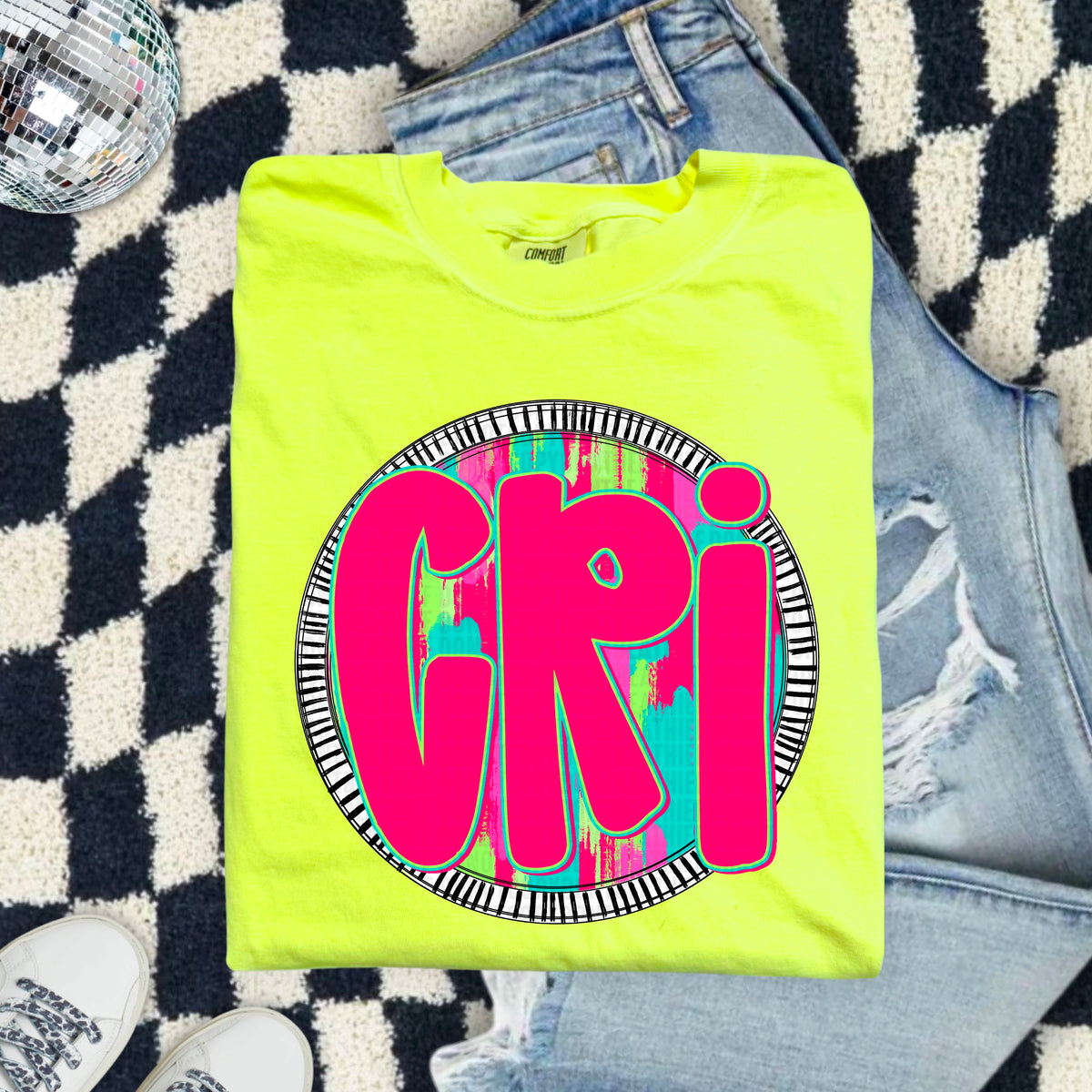 CRI pink font circle 103946 DTF transfer