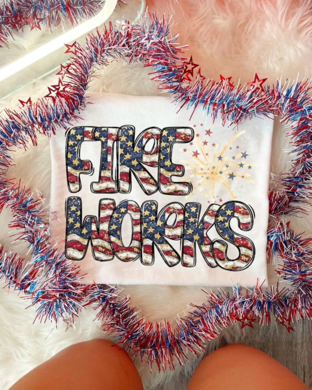 Fireworks flag filled (UD) 103319 DTF transfer