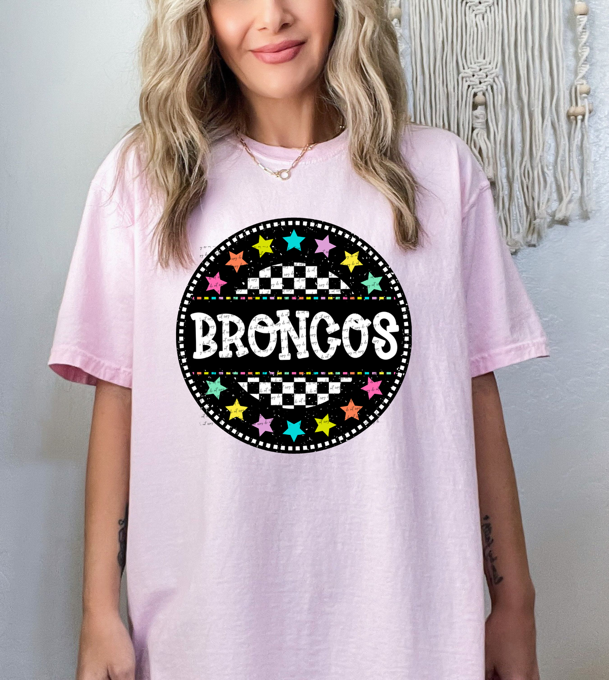 Broncos (circle checkers and stars) 49684 DTF TRANSFER