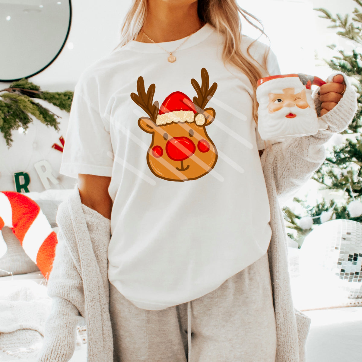 Reindeer Head (scarlow) 114373 DTF transfer