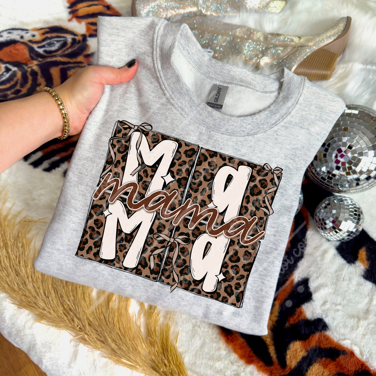 Mama leopard blocks (scarlow) DTF Transfer