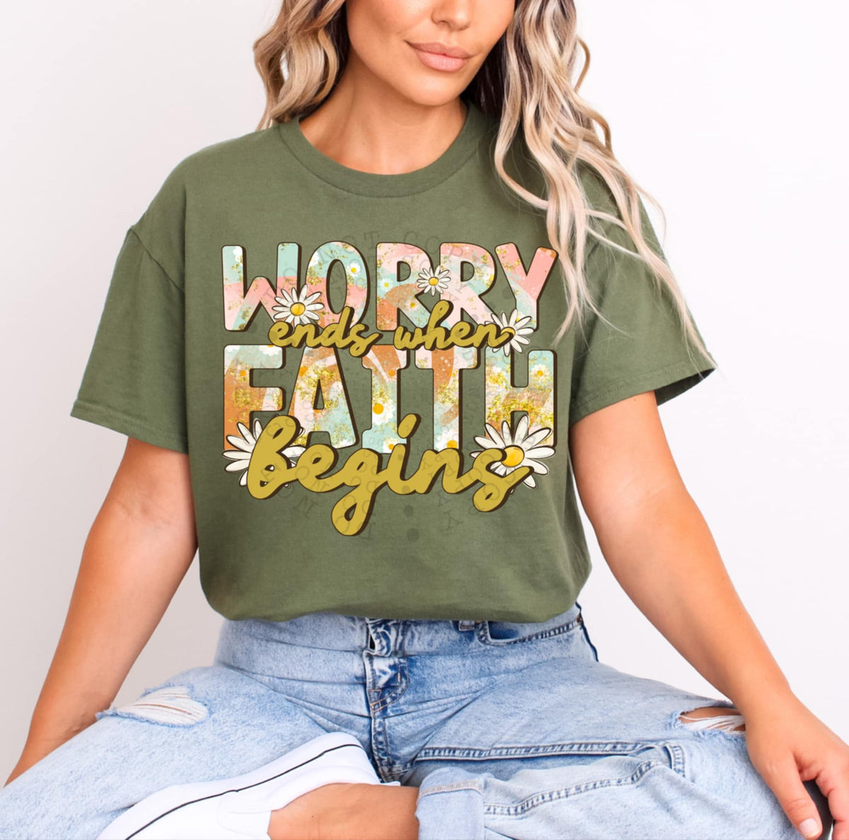 Worry ends when faith begins (C’s) 95236 DTF transfer