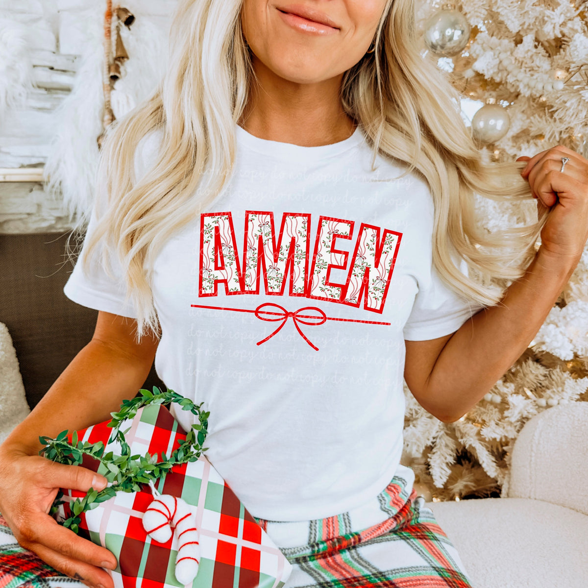 Amen Red Bow (MZ) DTF Transfer