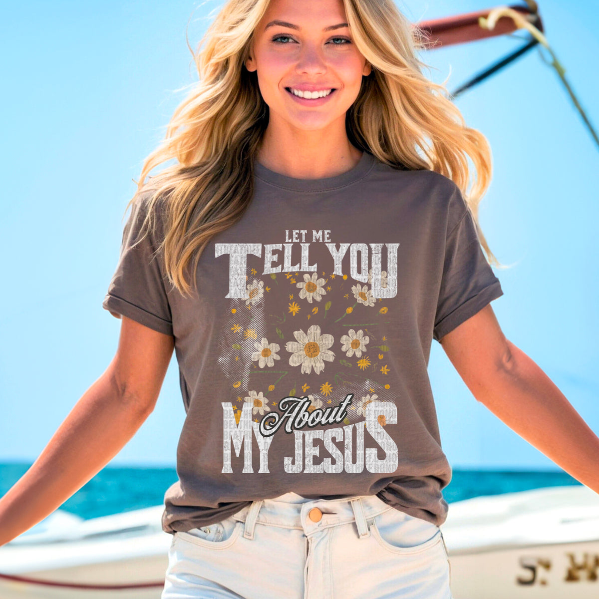 Let me tell you about my Jesus white flowers 95399 DTF transfer