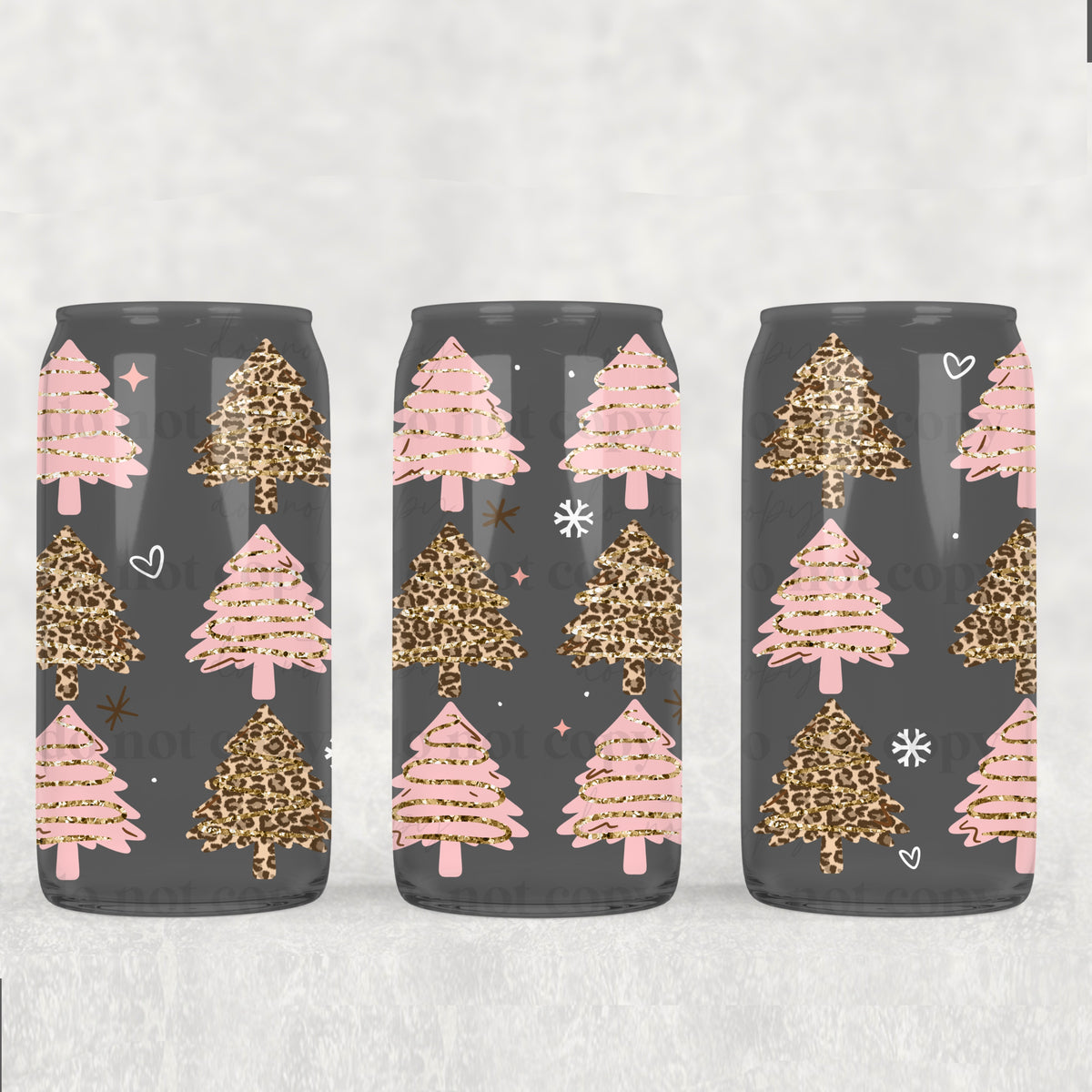 Pink and leopard trees (csc) UV DTF WRAP