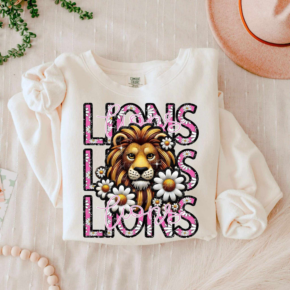 Lions floral stacked 80681 DTF transfer
