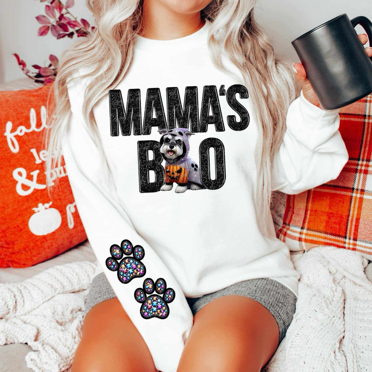 Mamas boo schnauzer FRONT ONLY 52888 DTF transfer