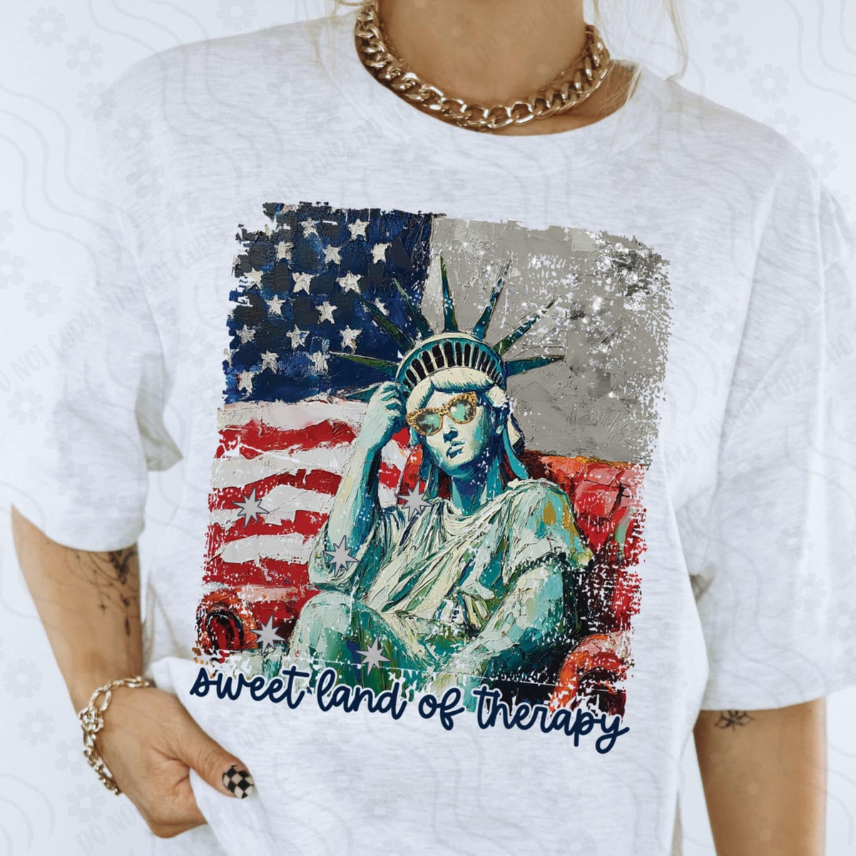 Sweet land of therapy statue (Dyed) 106412 DTF transfer