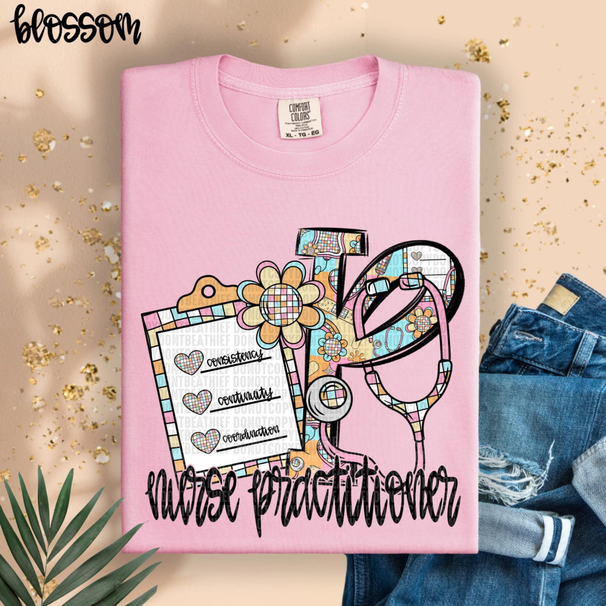 P nurse practitioner clip board (SDD) 98382 DTF transfer