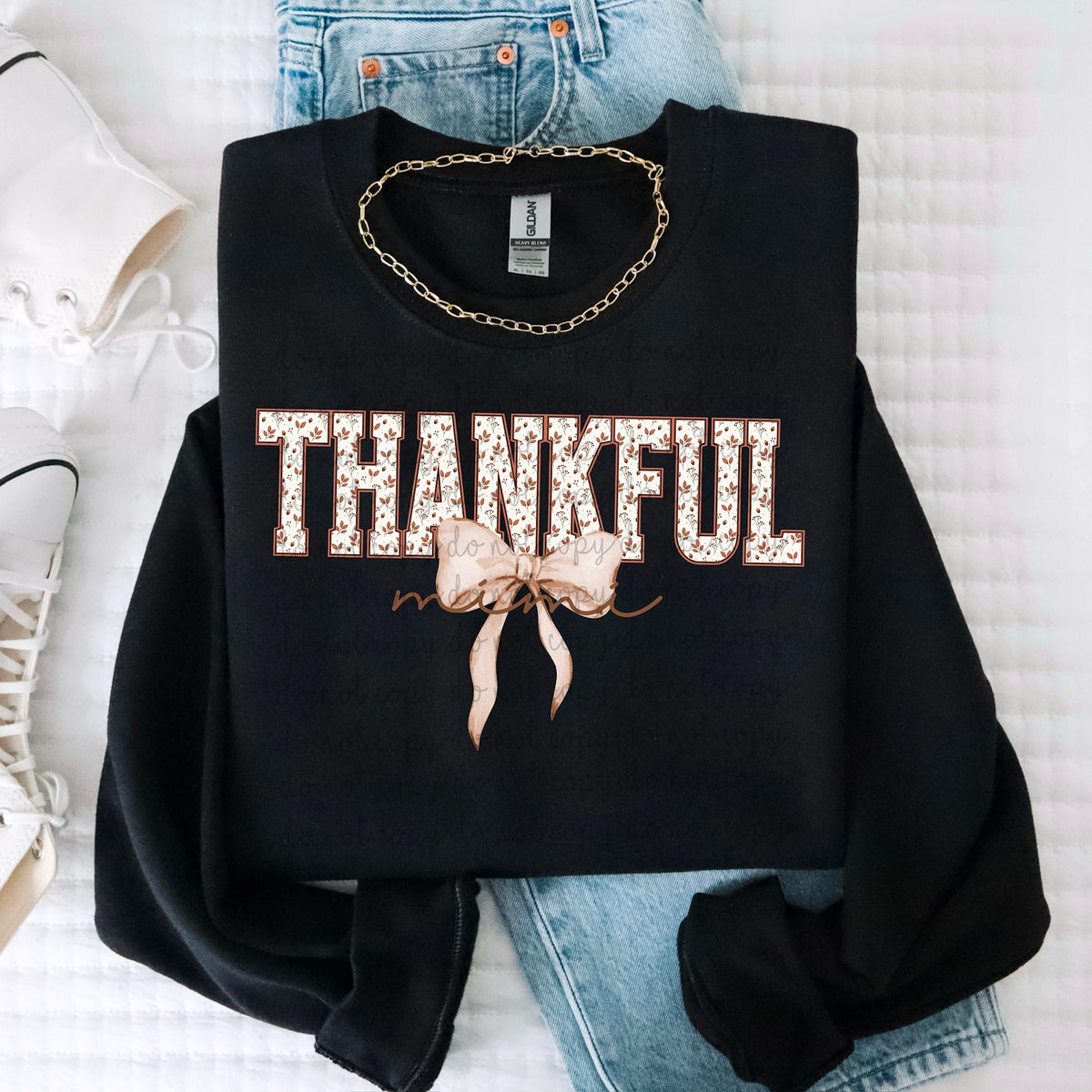 Thankful Mimi bow (MZ) DTF Transfer