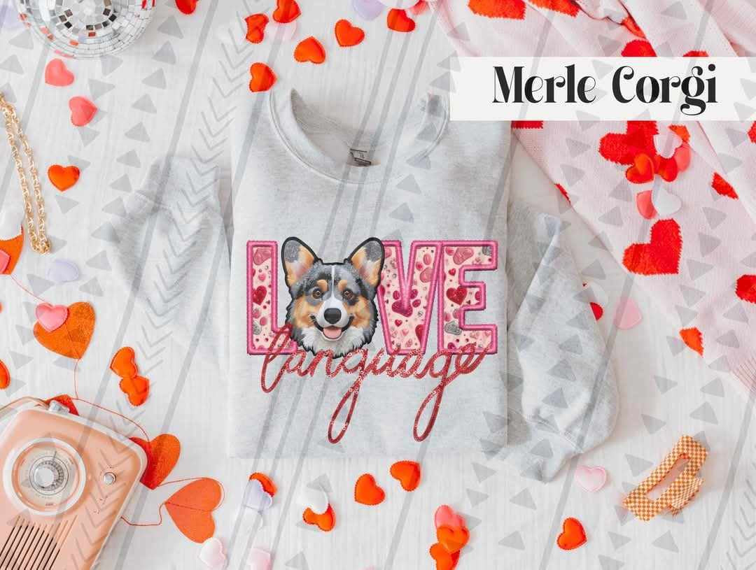 Love language merle corgi 73969 DTF transfer