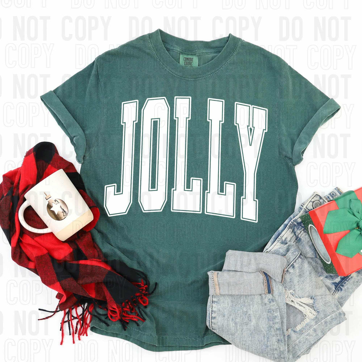 Jolly white varsity SBB DTF transfer