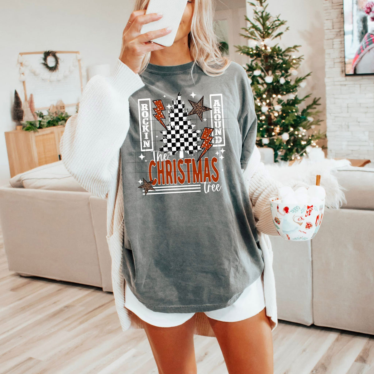 Rockin Around the Christmas Tree white words (Csc) DTF Transfer