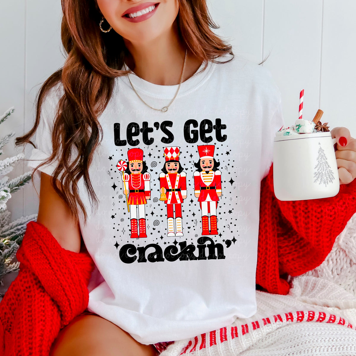 Let’s Get Crackin black words (MZ) DTF Transfer