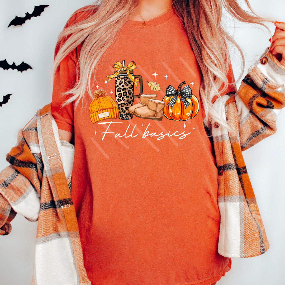 Fall Basics tumbler boots and pumpkin 110945 DTF transfer