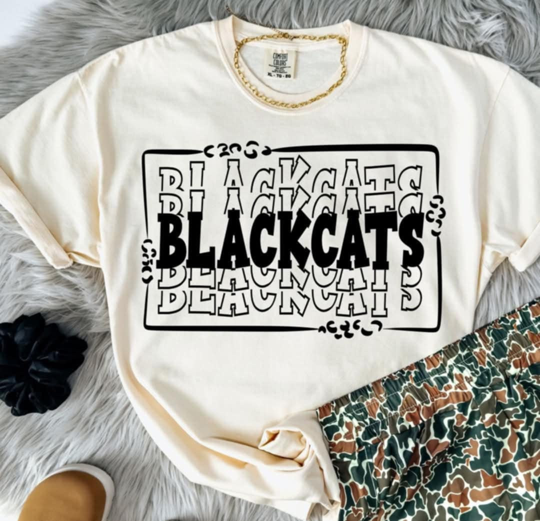 Blackcats stacked with frame (S&G) 98069 DTF transfer