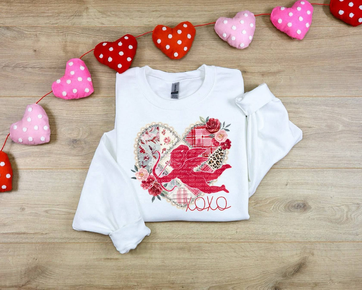 Xoxo cupid patchwork heart pink (SCG) DTF Transfero