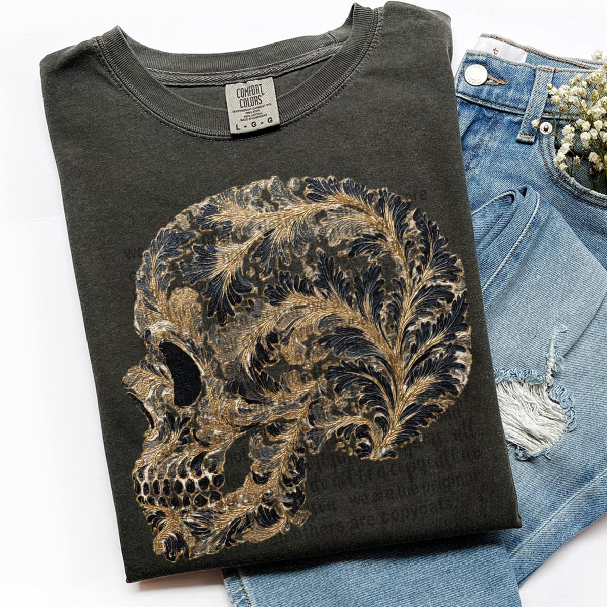 Side Skull Faux Paint TTD DTF transfer