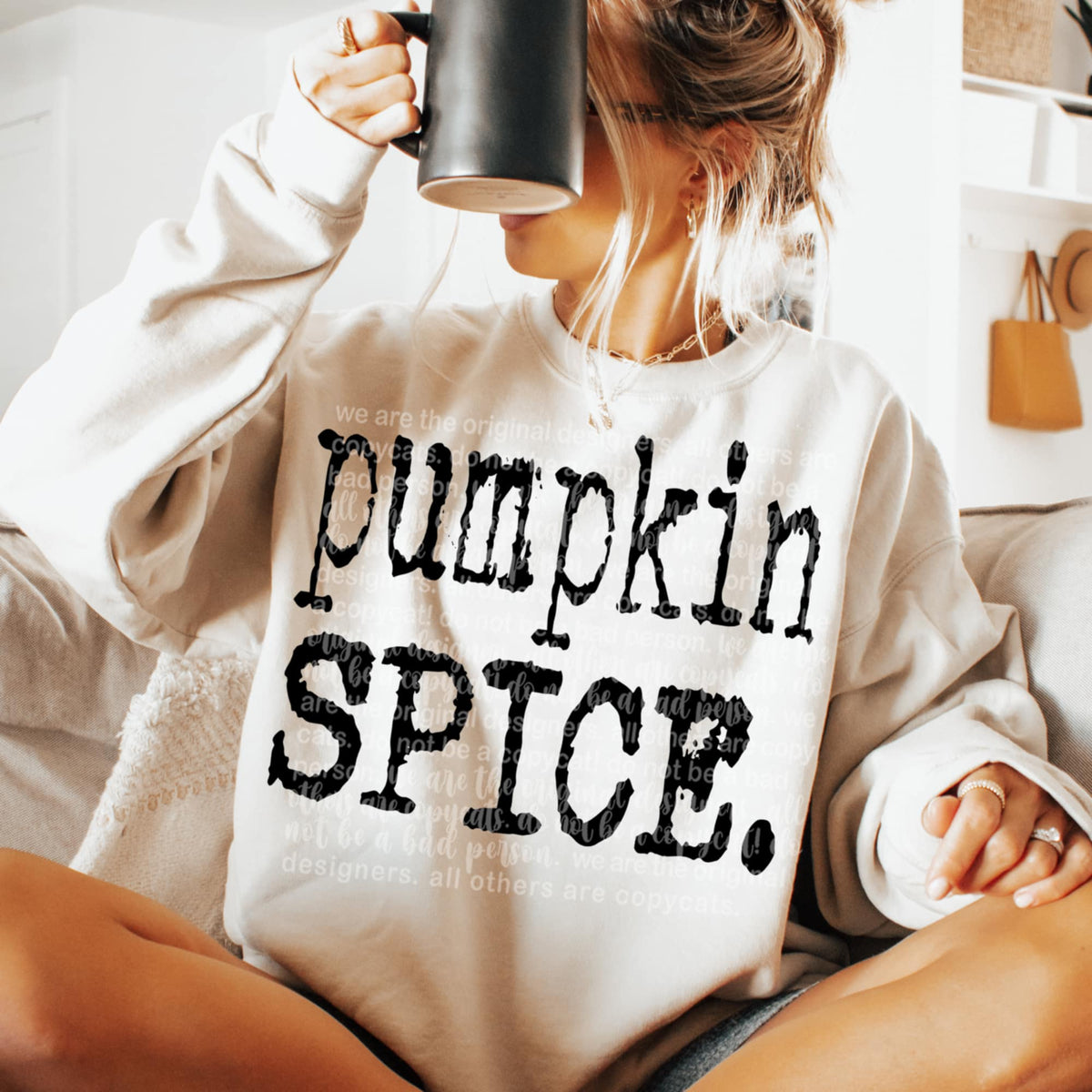 Pumpkin Spice black TTD DTF transfer