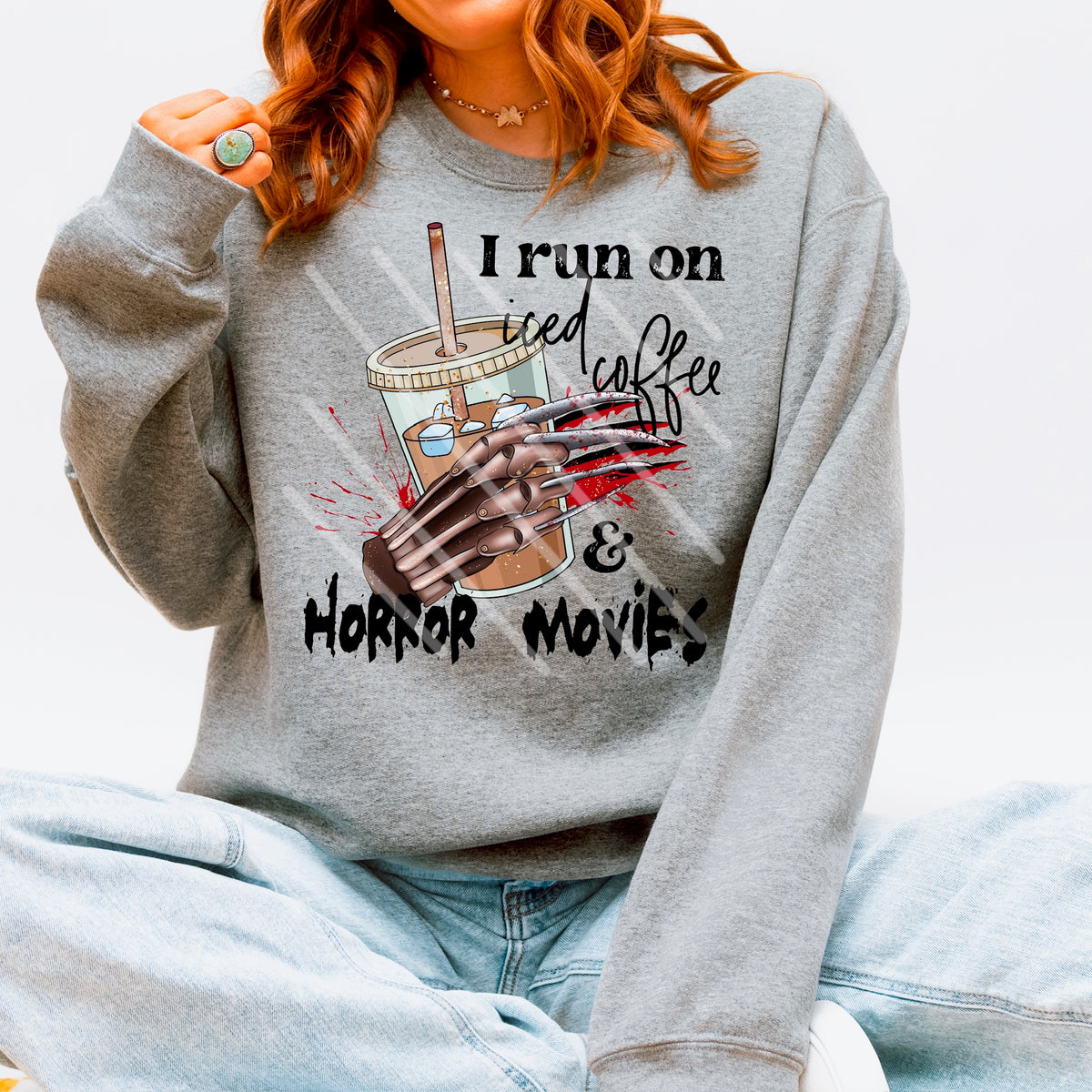 Iced Coffee and Horror Movies 113977 DTF transfer